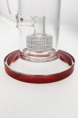 Close-up of TAG Bent Neck Bong with Red Matrix Diffuser and Clear Glass