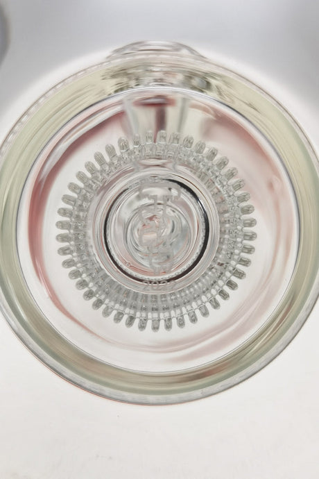 Top view of TAG 12" Bent Neck Bong with Super Slit Matrix Diffuser in Clear