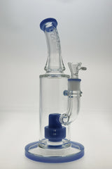 TAG 12" Bent Neck Bong with Super Slit Matrix Diffuser and Blue Accents, Front View