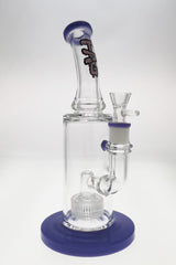 TAG 12" Bent Neck Bong with Super Slit Matrix Diffuser and Blue Base, Front View