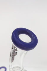 Close-up of TAG Bent Neck Bong with Purple Accents and 18MM Female Joint