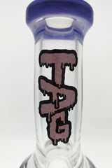 Close-up of TAG Bent Neck Bong with Blue Accents and Matrix Diffuser Logo