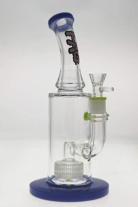 TAG 12" Bent Neck Bong with Super Slit Matrix Diffuser in Wavy Purple Label and Slyme Accents