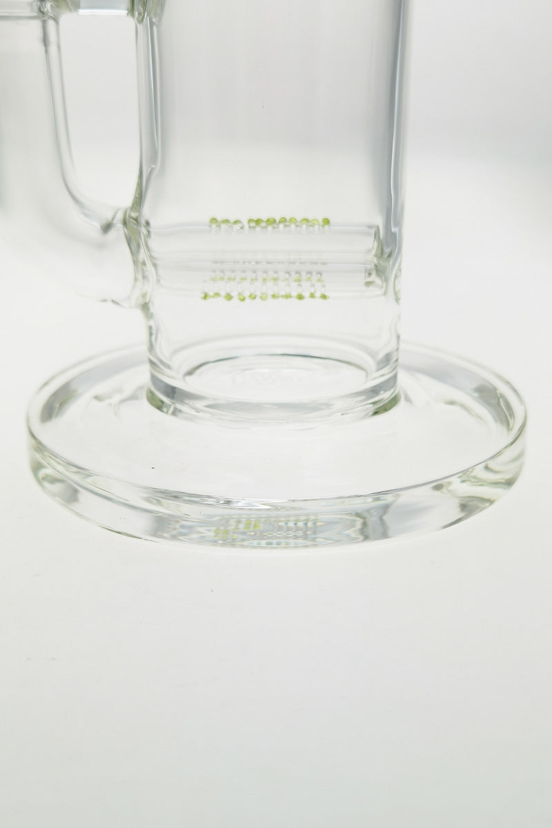 TAG 12" Clear Bent Neck Bong with Triple Inline Diffuser, 90 Degree Joint - Close-up