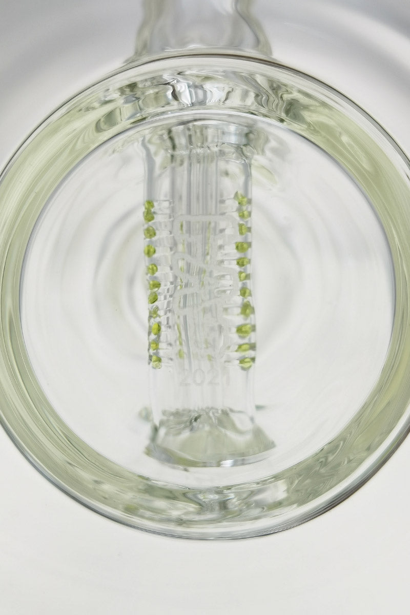 TAG 12" Clear Glass Bong with Bent Neck and Inline Diffuser for Dry Herbs, Top View