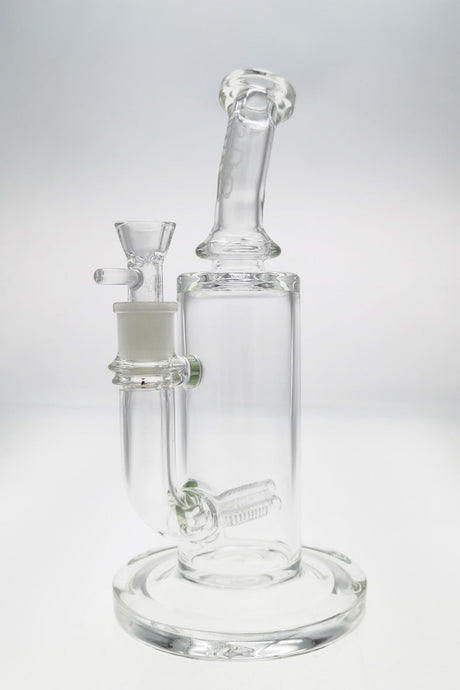 TAG 12" bent neck bong with triple slit in-line diffuser, clear glass, 18MM female joint