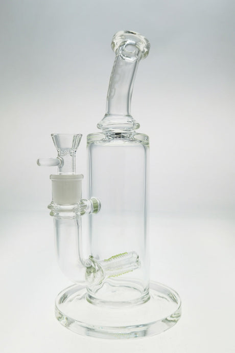TAG 12" Bent Neck Bong with Triple Inline Diffuser, Clear Glass, 90 Degree Joint