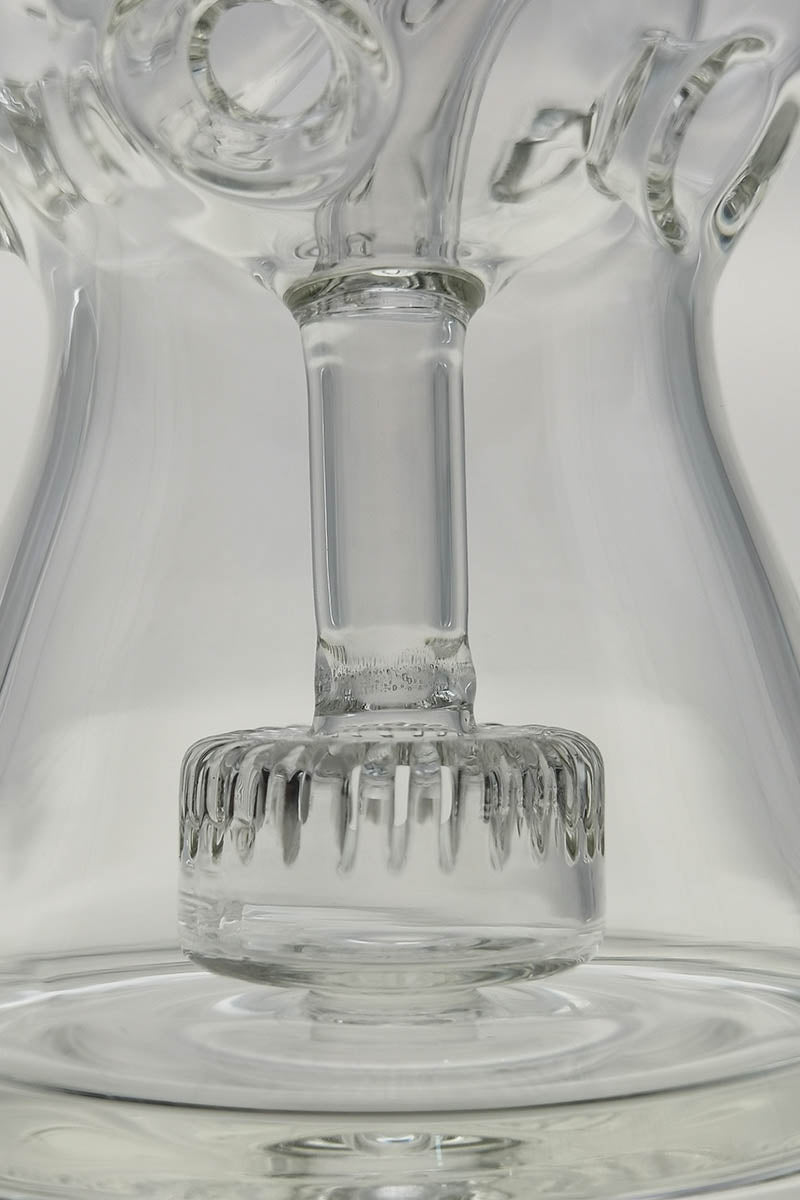 Close-up of TAG 12" Faberge Egg Klein Incycler with clear glass and percolator detail