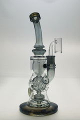 TAG 12" Faberge Egg Klein Incycler with clear and slyme color accents, 14MM female joint, front view