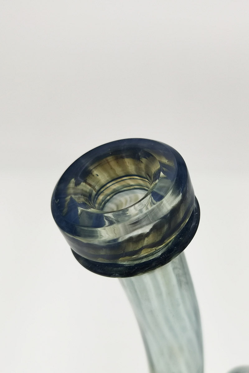Close-up of TAG 12" Faberge Egg Klein Incycler's 14MM Female joint in slyme color