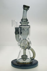 TAG 12" Faberge Egg Klein Incycler with 14MM Female Joint, Percolator, and Blue Base - Front View