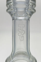 Close-up of TAG logo on 12" Faberge Egg Klein Incycler by Thick Ass Glass