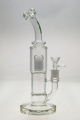 TAG 12" Single Honeycomb to Fixed 10 Arm Tree Dab Rig Front View with Clear Glass