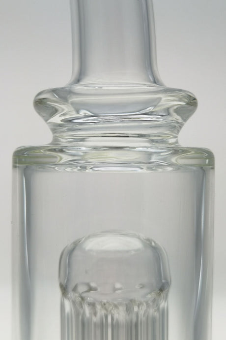 Close-up of Thick Ass Glass 12" Water Pipe with Honeycomb & Tree Percolators in Clear Borosilicate Glass