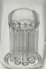 Close-up of TAG 12" Honeycomb to Tree Percolator Dab Rig in Clear Glass