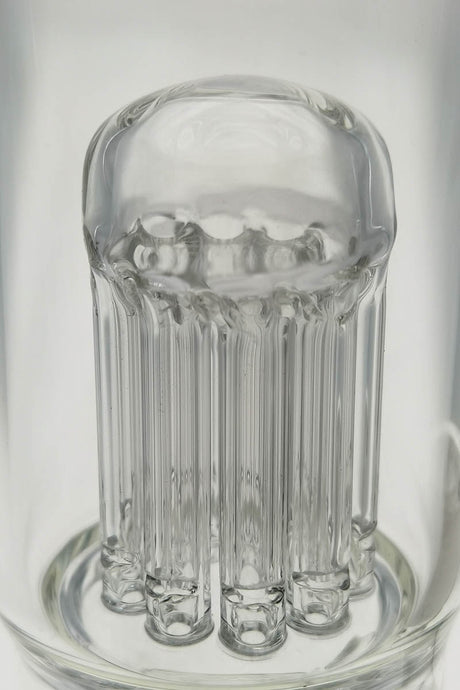 Close-up of Thick Ass Glass 12" Honeycomb Percolator in Borosilicate Glass, Clear Variant