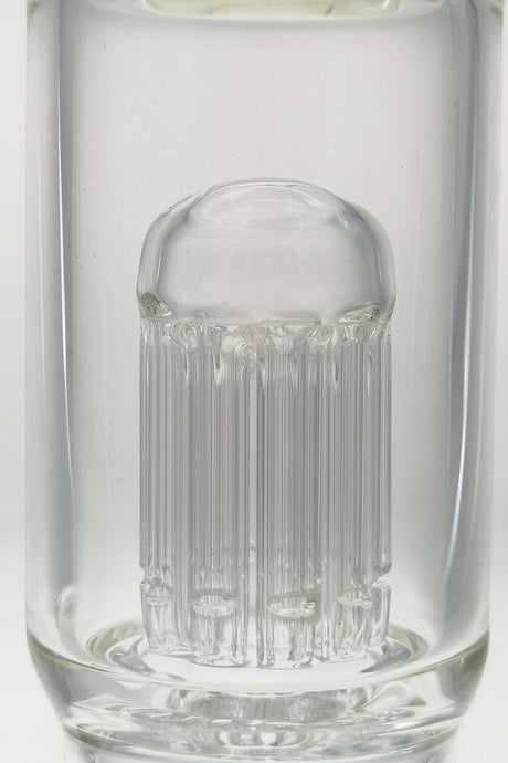 Close-up of TAG 12" Honeycomb to Tree Percolator Dab Rig in Clear Glass