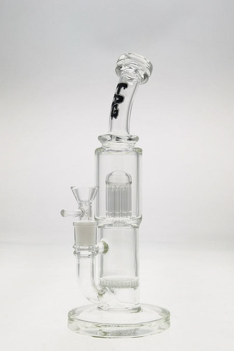 TAG 12" Honeycomb to Tree Percolator Dab Rig, 14MM Female Joint, Clear Glass, Front View