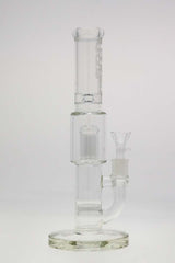TAG 12" Clear Straight Bong with Honeycomb and Tree Percolators, 90 Degree 14MM Female Joint