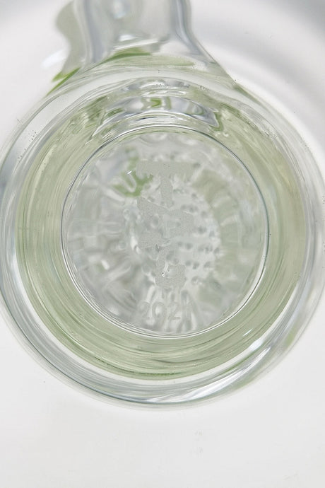 Close-up of TAG 12" Honeycomb Percolator in Clear Glass Bong for Dry Herbs, 90 Degree Joint