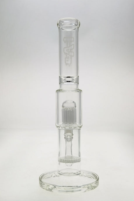 Thick Ass Glass 12" Clear Bong with Honeycomb & 8 Arm Tree Percolator, Front View, for Dry Herbs