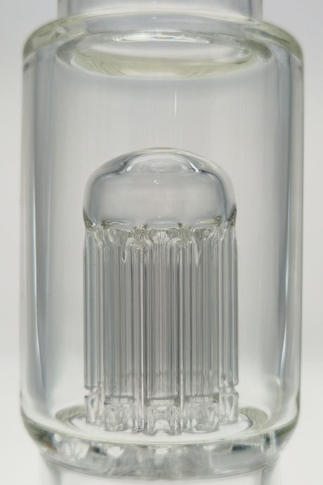 TAG 12" Clear Bong with Single Honeycomb and Fixed 8 Arm Tree Percolator Close-up