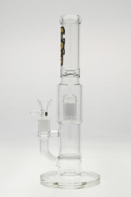 TAG 12" Clear Glass Bong with Single Honeycomb & Fixed 8 Arm Tree Percolator, Front View