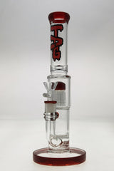 TAG 12" Single Honeycomb to 8 Arm Tree Bong with Red Accents, Front View