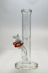 TAG 12" Straight Tube Bong with 18/14MM Downstem, Clear Glass, Front View