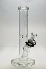 TAG 12" Clear Straight Tube Bong 50x5MM with 18/14MM Downstem Front View