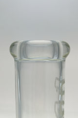 Close-up of TAG 12" Straight Tube Bong, 50x5MM, Clear Glass with 18/14MM Downstem