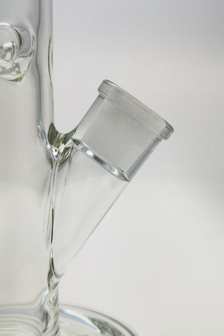 Close-up of TAG 12" Straight Tube Bong with 18/14MM Downstem, 50x7MM Clear Glass