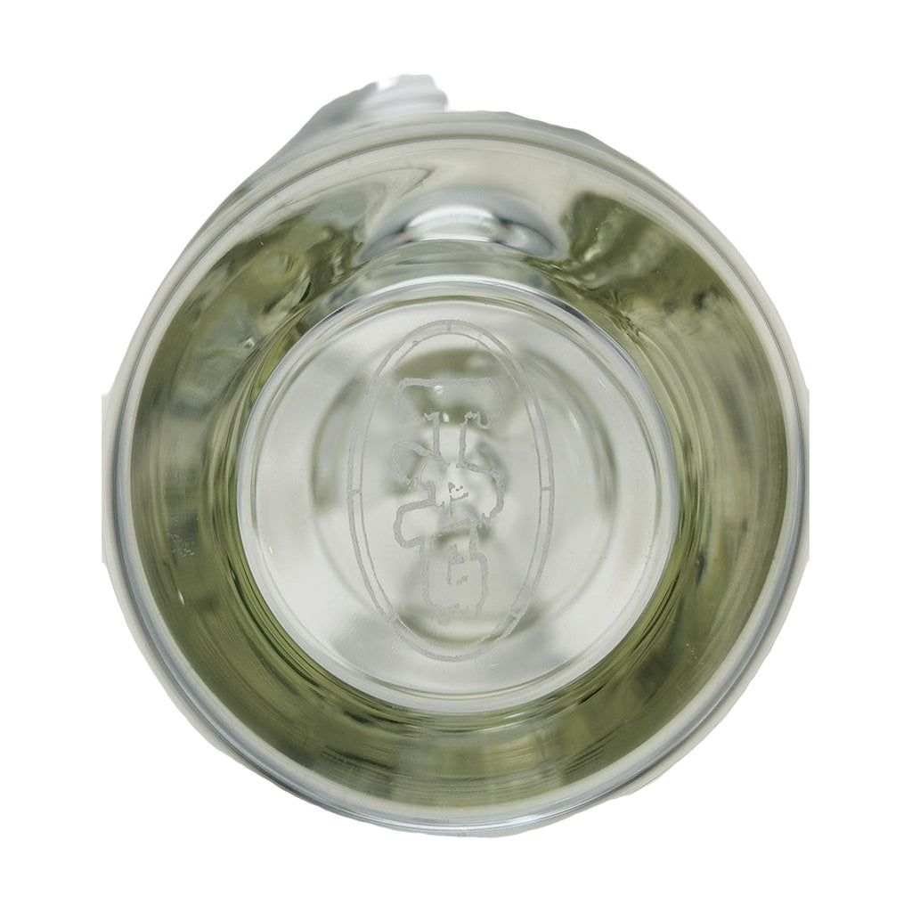 TAG 12" Straight Tube Bong Top View, 50x7MM Clear Glass, 18/14MM Downstem