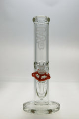 TAG 12" Straight Tube Bong, 50x7MM, Clear Glass, 45 Degree Joint, Front View