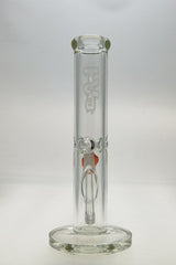 TAG 12" Straight Tube Bong, 50x7MM, Clear Glass with 18/14MM Downstem, Front View
