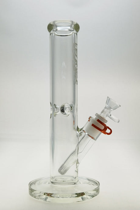 TAG 12" Straight Tube Bong, 50x7MM Clear Glass with 18/14MM Downstem, Front View