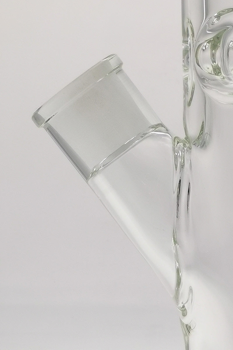 TAG 12" Clear Straight Tube Bong with Wavy Sandblasted Logo and 45 Degree Joint