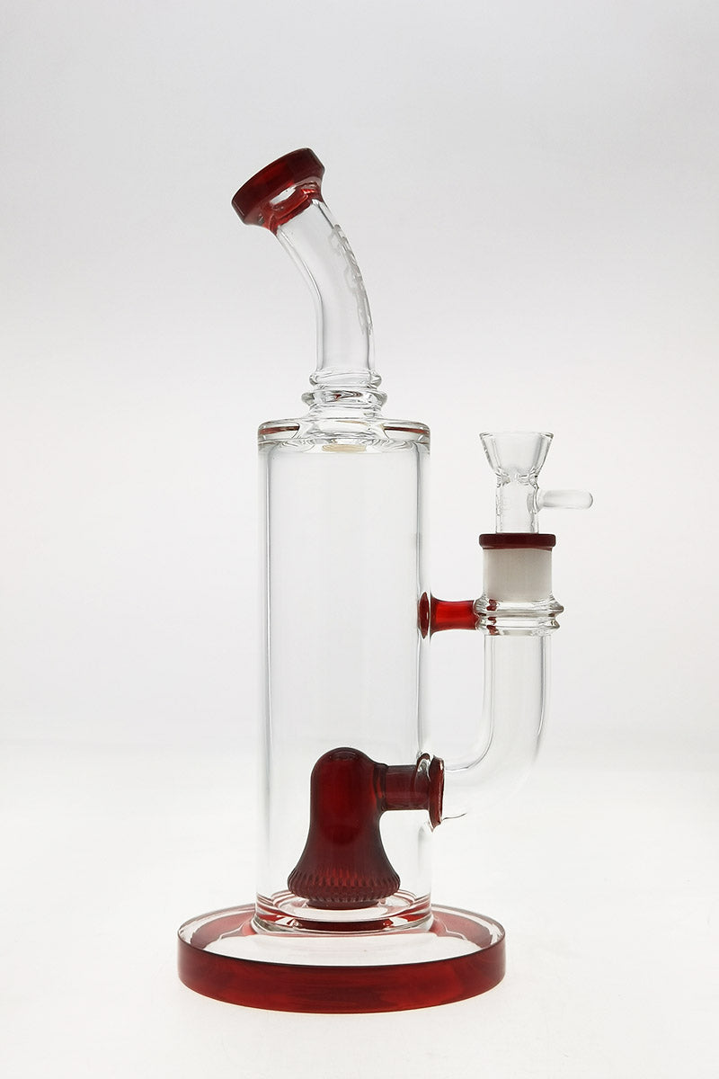 TAG 12" Super Slit Bellow UFO Bong with Showerhead Percolator, 90 Degree Joint, Front View
