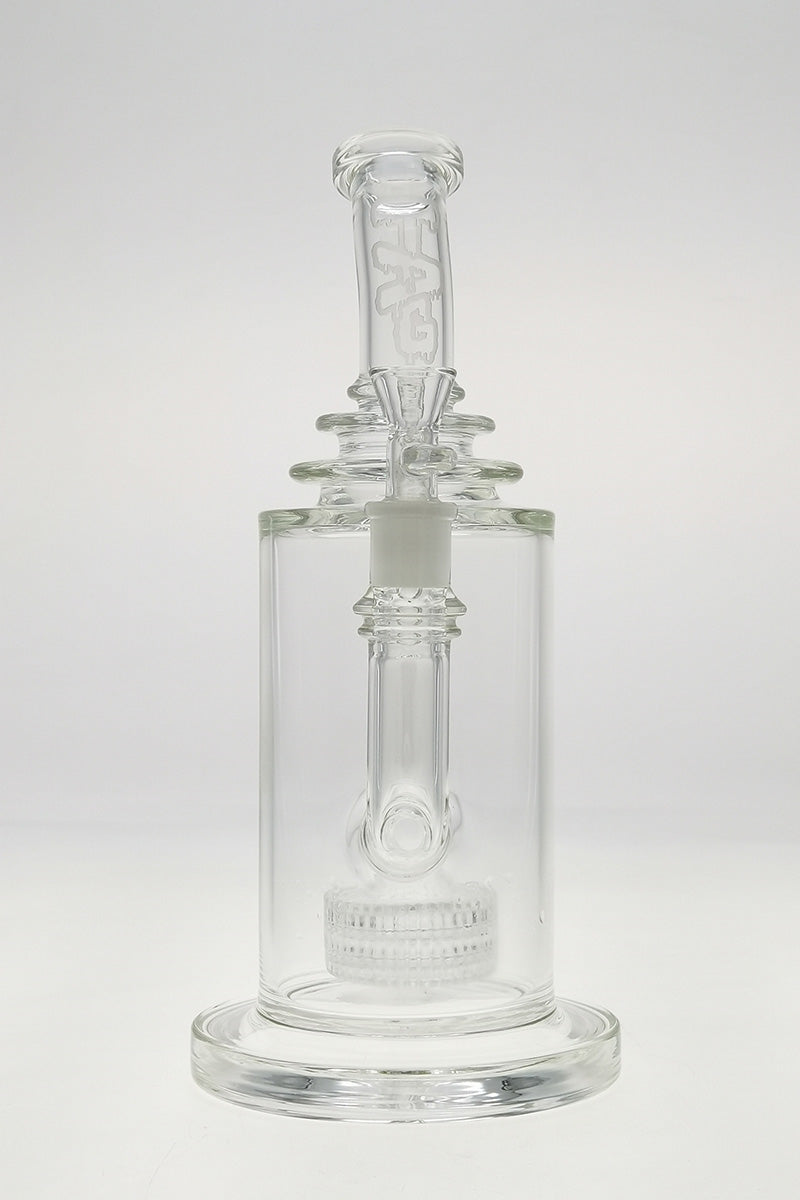 TAG 12" Bong with Super Slit Matrix Diffuser in Clear Borosilicate Glass, Front View