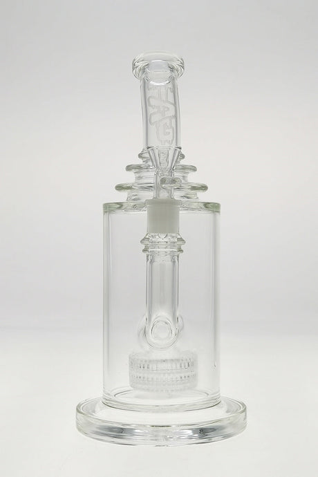 TAG 12" Bong with Super Slit Matrix Diffuser in Clear Borosilicate Glass, Front View