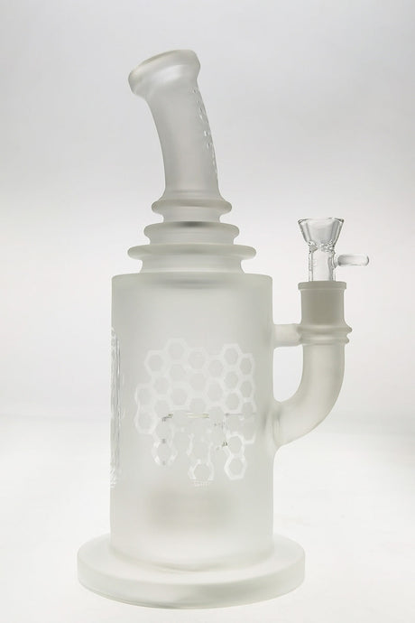 TAG 12" Super Slit Matrix Diffuser Bong in Clear with Side View on White Background