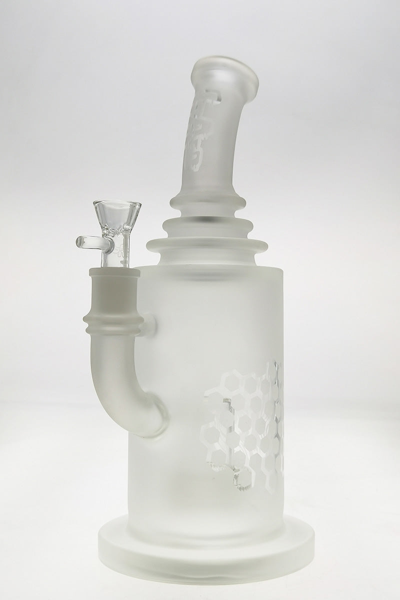 TAG 12" Super Slit Matrix Diffuser Bong in Clear, Front View with Deep Bowl