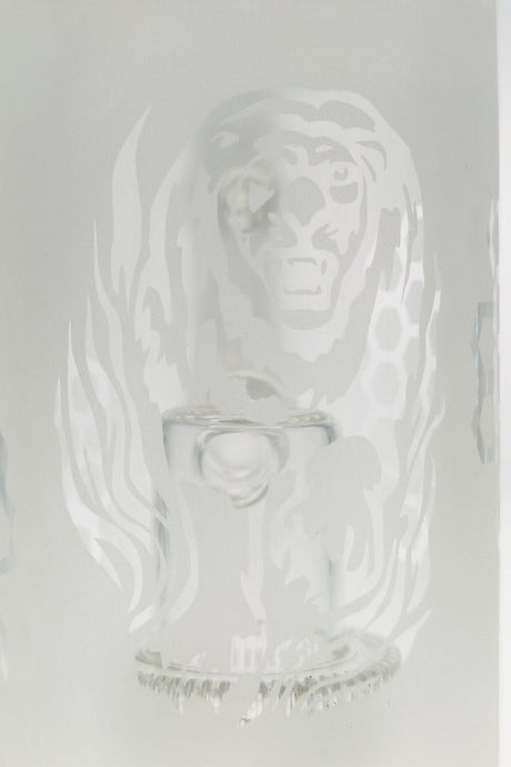 TAG 12" Bong with Super Slit Matrix Diffuser and Lion Design - Front View