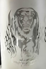 Close-up of TAG 12" Super Slit Matrix Diffuser Bong with Lion Design - 5mm Thick Glass
