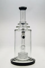 TAG 12" Super Slit Matrix Diffuser Bong front view with black accents on clear glass