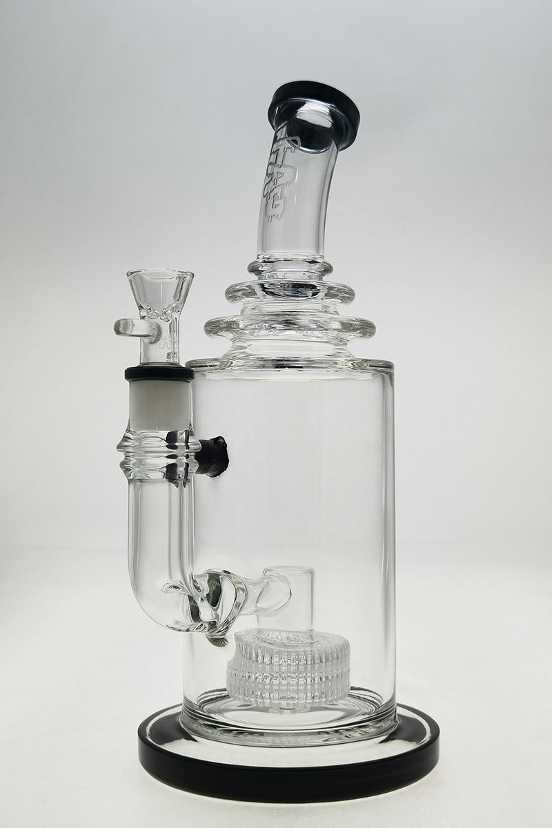 TAG 12" Bong with Super Slit Matrix Diffuser, Clear Borosilicate Glass, Front View