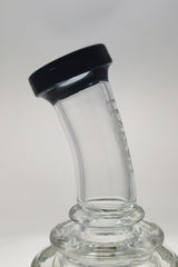 TAG 12" Super Slit Matrix Diffuser bong neck close-up, black rim, clear borosilicate glass