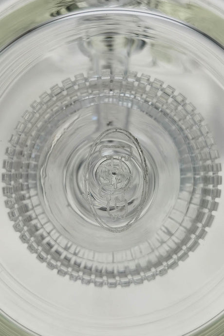 Top view of TAG 12" Super Slit Matrix Diffuser Bong showing intricate percolator design