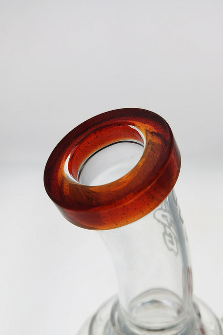 Close-up of TAG 12" Super Slit Matrix Diffuser's 18MM Female joint with orange color accent
