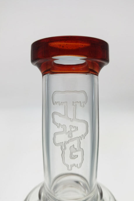 TAG 12" Bong with Super Slit Matrix Diffuser and 18MM Female Joint - Close-up of Logo